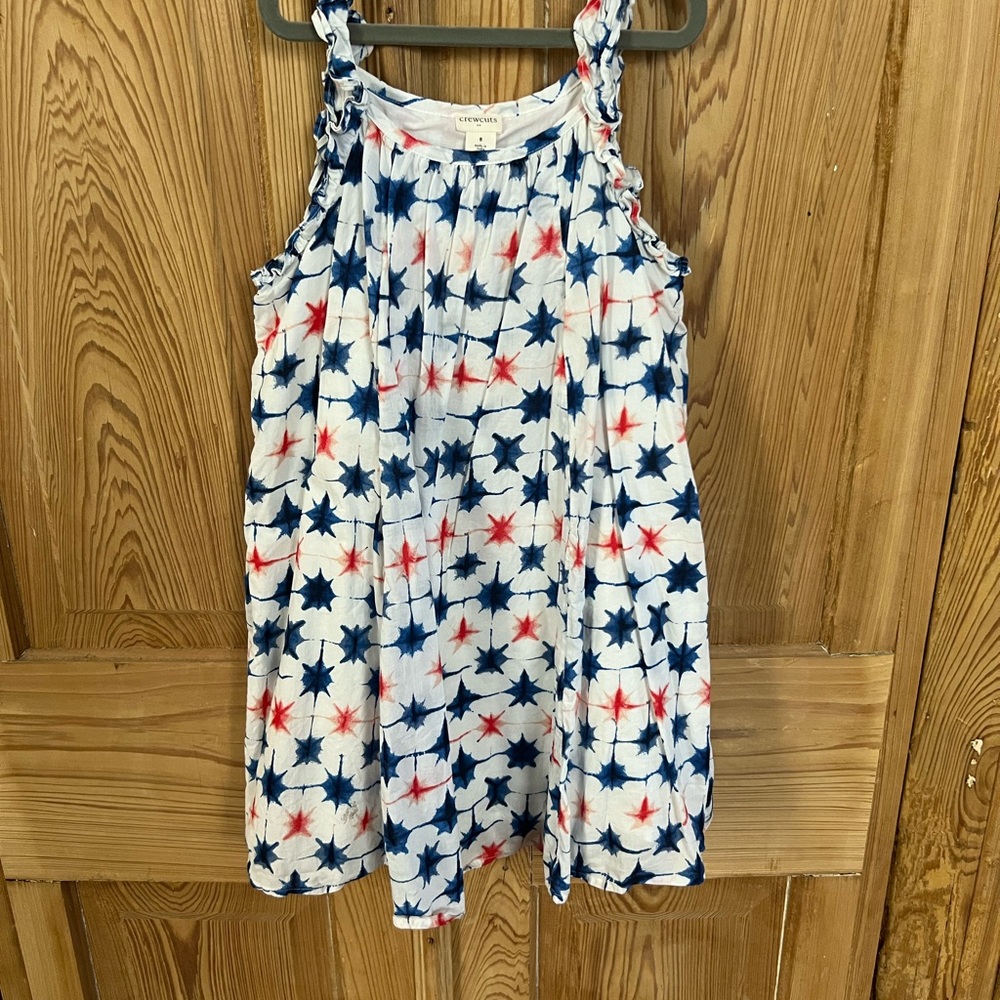 Crewcuts Blue and Red Star Pattern Dress
